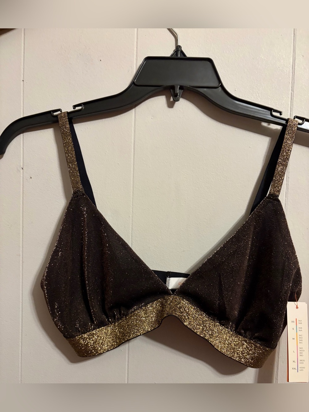 Colsie Metallic Gold & Black Bralette